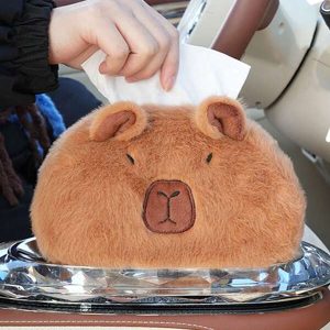 1pc Car Paper Towel Box, Simple Capybara Tissue Box one-size