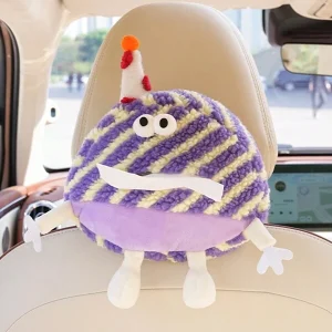 1pc Car Seat Decor Accessory, Cartoon Dopamine Monster Tissue Box one-size