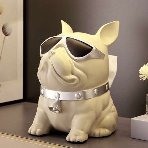 1pc Creative French Bulldog Tissue Box, Modern Luxury High-End Unique Dog Facial Tissue Holder For Living Room, Coffee Table Decor Multicolor