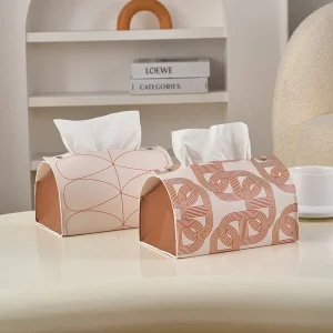 1pc Leather, Stylish, Creative, Simple, Multi-Functional Tissue Box, Storage Box, Desktop Organizer, Tissue Dispenser Multicolor