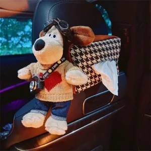 1pc Car Paper Towel Box Hanging Creative Cartoon Cute Plush Dog Car Paper Towel Charter Seat Headmaster Dog High End Drawn Paper Box Car Armrest Boxkitchen,Christmas,Christmas Gifts,Christmas Table Decorations,Christmas Decor,Room Decor,Home Decor,Wedding Decor,Flowers,Storage Box Multicolor